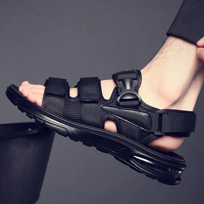 Sandales en cuir pour hommes - Chaussures homme noires