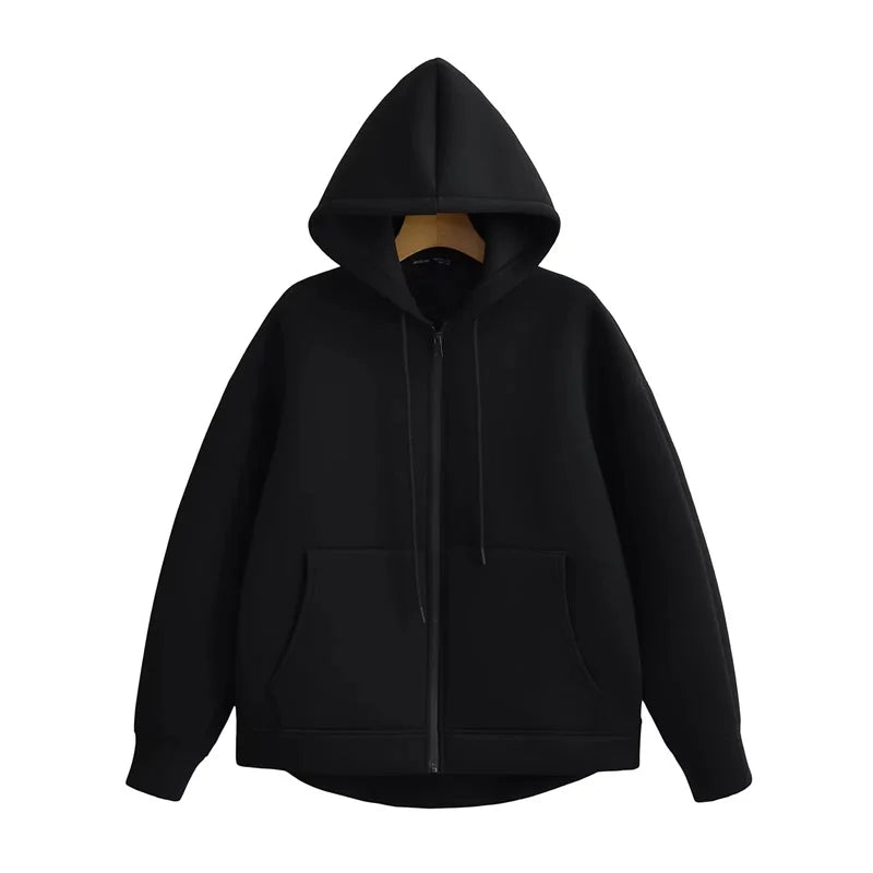 Women Streetwear Solid Hoodie Sweatshirts