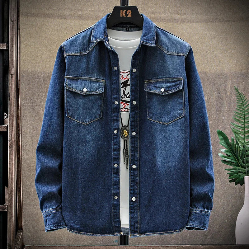 100% Cotton Long Sleeve Men Denim Shirts