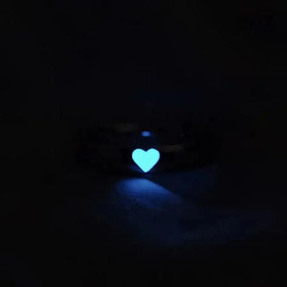 Adjustable luminous heart couples rings
