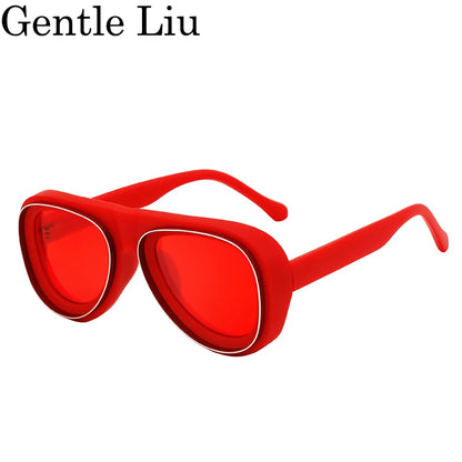 Men's Steampunk UV400 Oval Frame Sunglasses