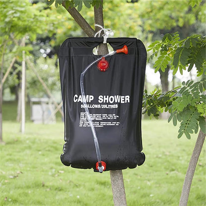 20L Foldable Solar Shower Bag -  Outdoor Bath-Heated Water for Camping