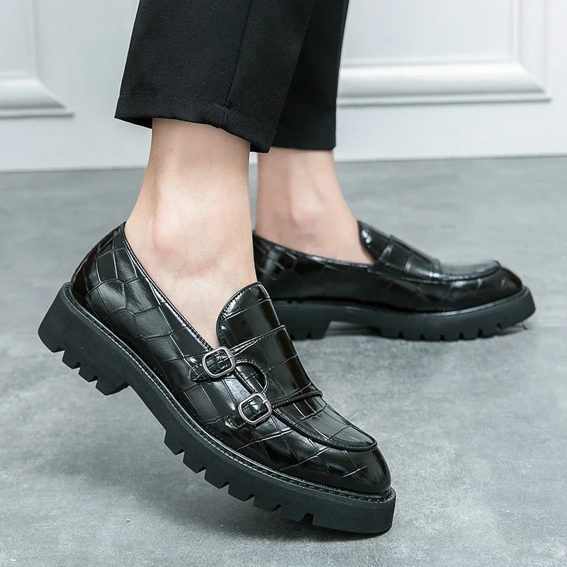 Thick Sole Breathable Leather Loafers