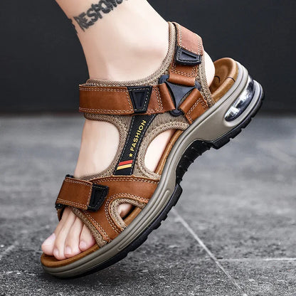Sandales pour hommes - Chaussures de désherbage souples en cuir