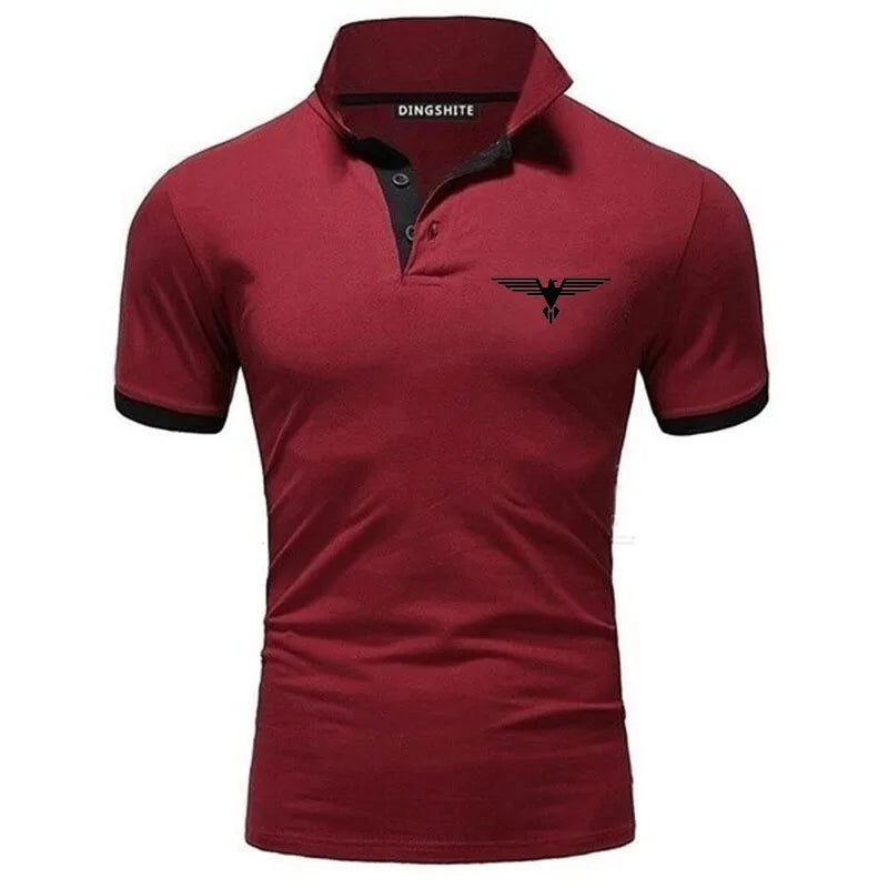 Besticktes, einfarbiges, schmal geschnittenes Polo-Golfshirt für Herren
