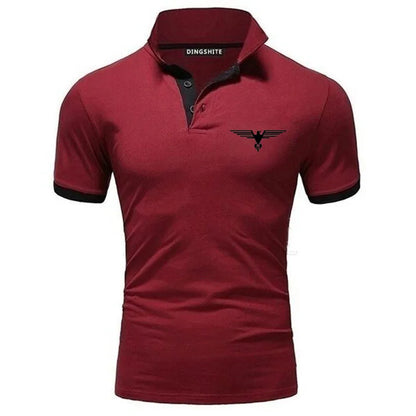 Besticktes, einfarbiges, schmal geschnittenes Polo-Golfshirt für Herren