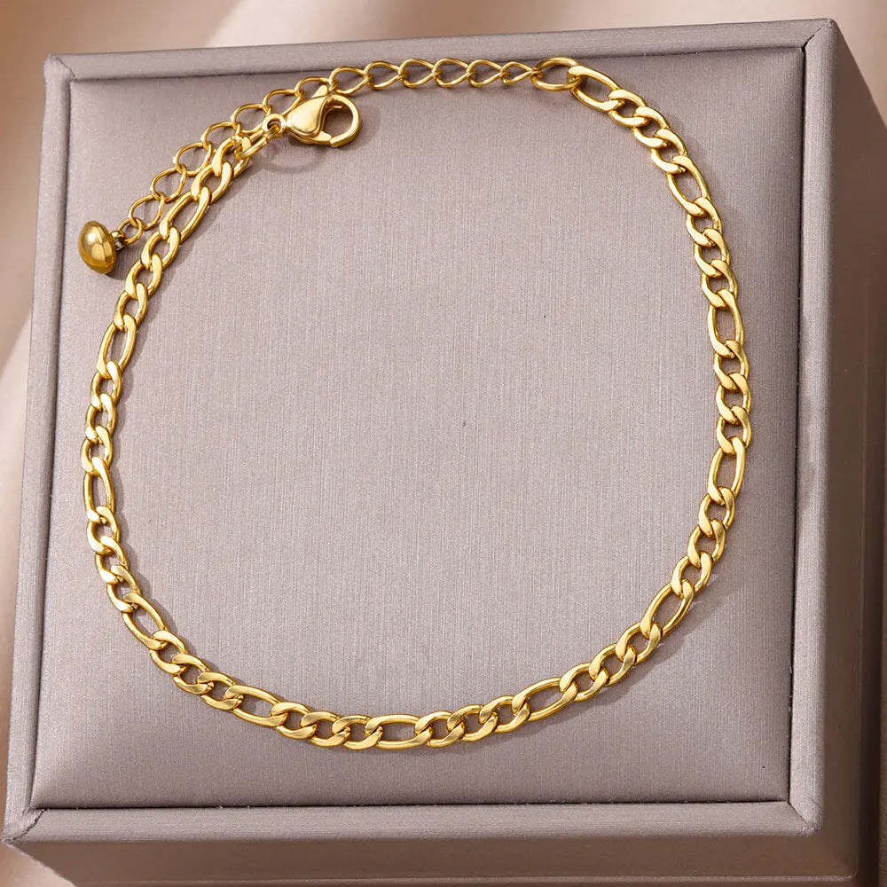 Doppelschichtige silberfarbene Fußkettchen für Frauen