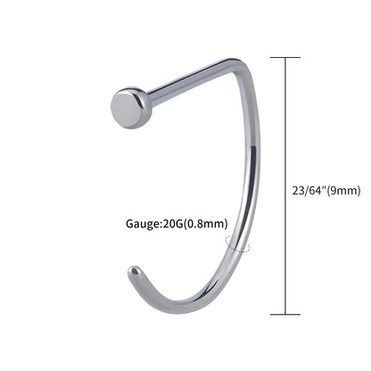 5PCS 20G Titanium Open D Shape Nose Ring Hoop