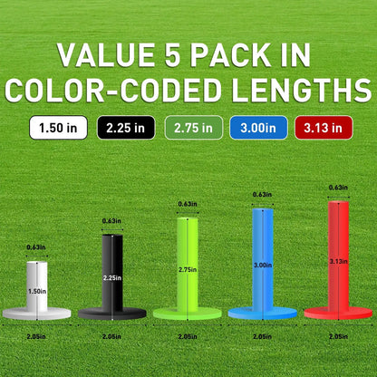Golf-Tees aus Gummi für Driving Range-Matten, Vorteilspack, 5 Stück
