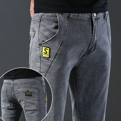 Jeans taille moyenne de style coréen pour hommes