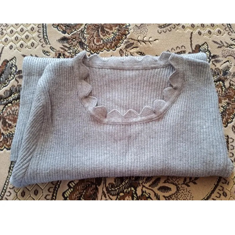 Pull tricoté décontracté à manches longues pour femmes