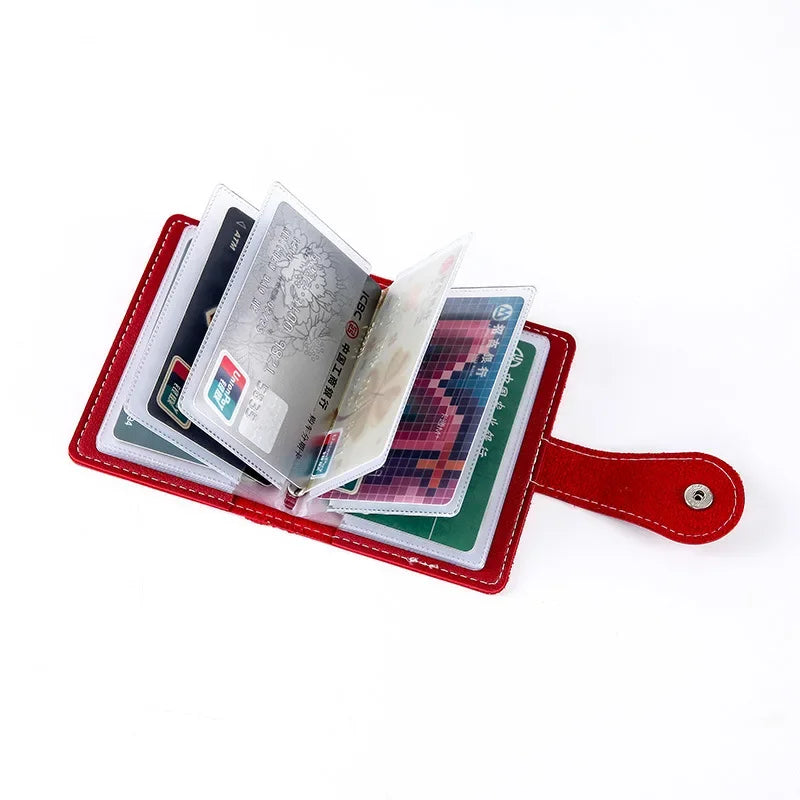 Unisex RFID Blocking Leather Credit Card Holder Wallet – 26 Slot ID Card Organizer Case