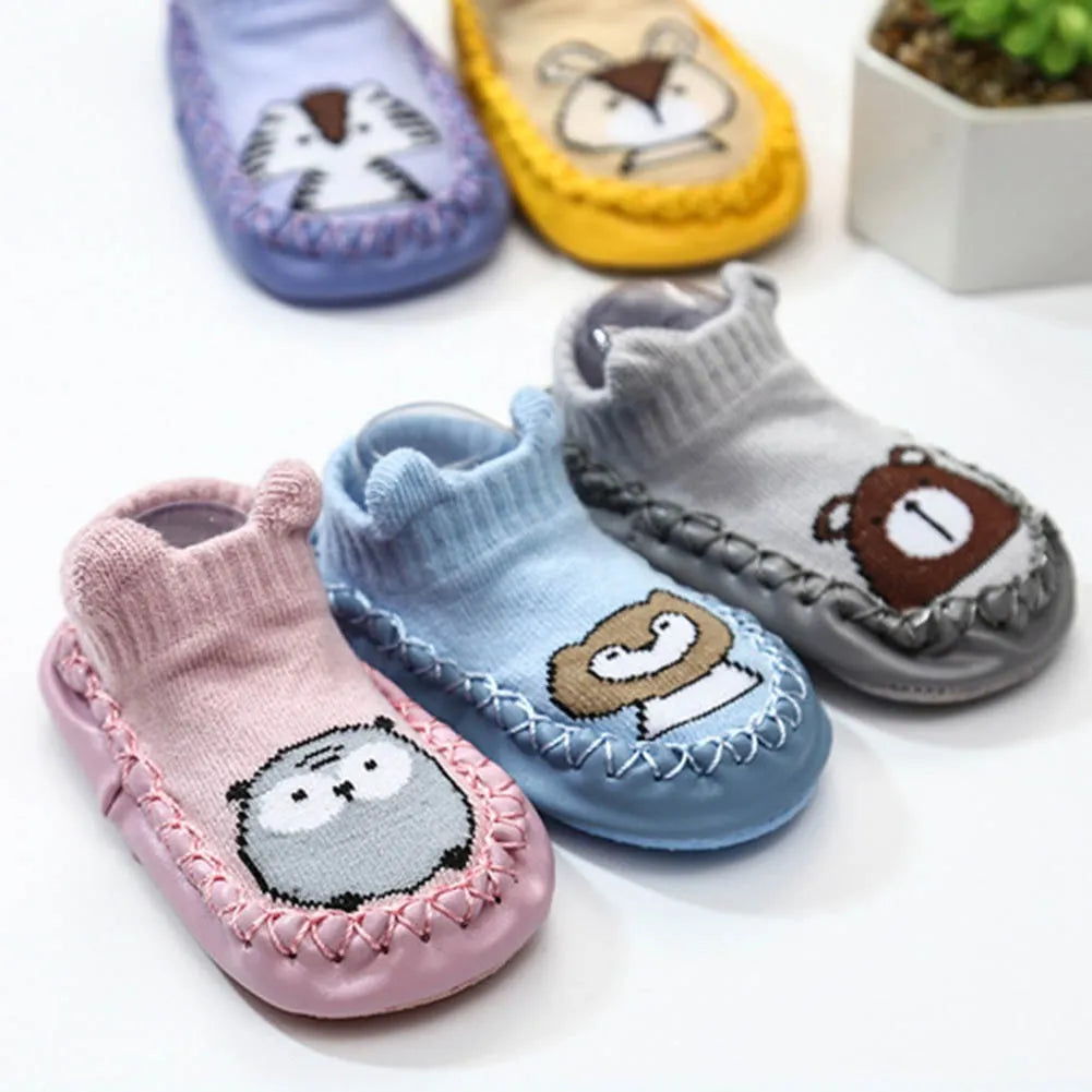 Neugeborene Baby-Bodensocken, rutschfeste Socken mit weicher Sohle