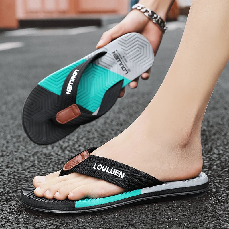 Men's Breathable Summer Flip Flops - Outdoor Beach Slippers