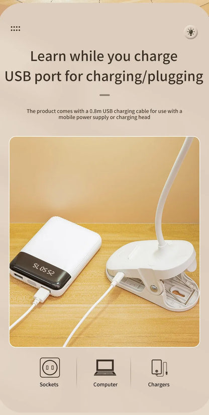 Clip-on Touch LED USB Desk Lamp
