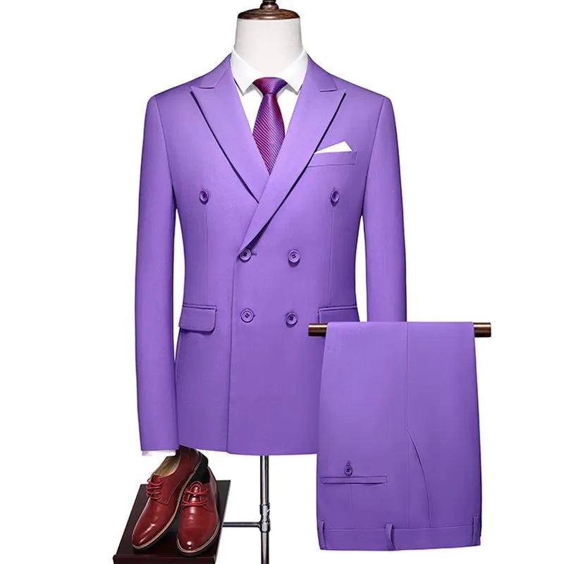 Men's Regular Length Flat 2 Pcs Business/Wedding Suit Set