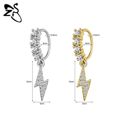 Hochwertige baumelnde Nasenringe mit CZ-Herzen für Frauen