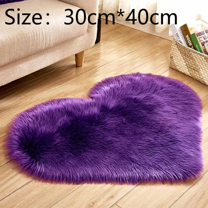 Heart Shaped Anti-Slip Faux Fur Rugs