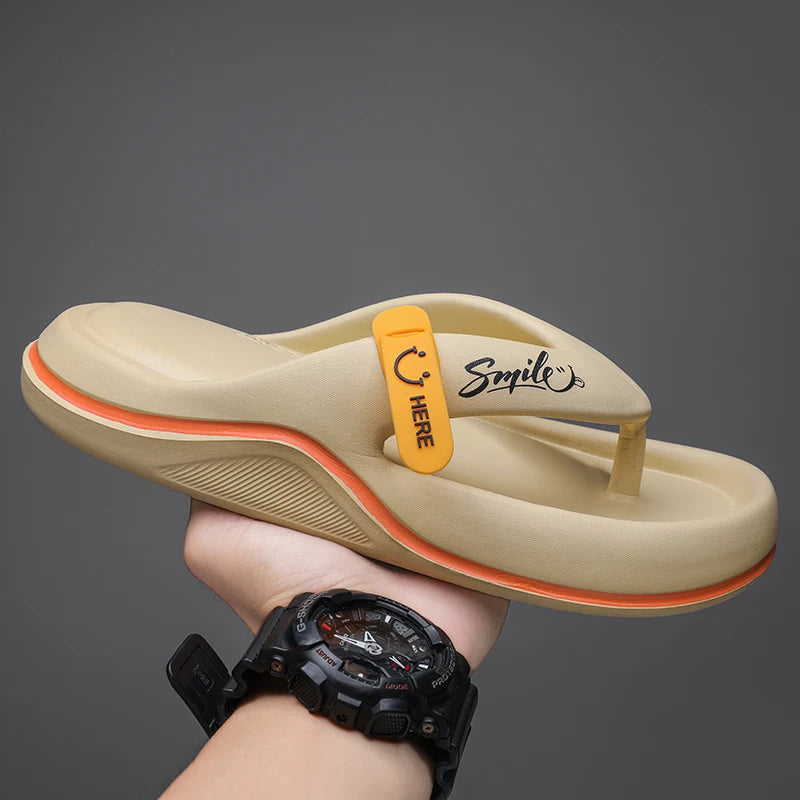 Men’s Outdoor Beach Slippers Thick Sole EVA Non-Slip Slide Sandals Lightweight