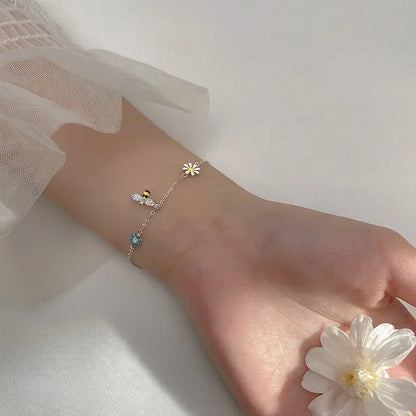 Women's 925 Sterling Silver Charm Bracelet – Tassel Zircon Dangle Anklet