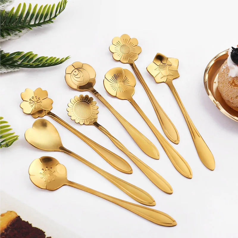 Silver Gold Stainless Steel Spoon Set