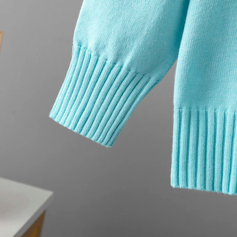 Damen Strick-Sportanzüge mit V-Ausschnitt, Jogginghose, Pullover