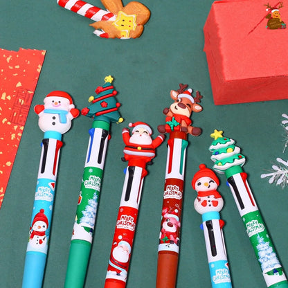 Ensemble de stylos à bille quatre couleurs de Noël