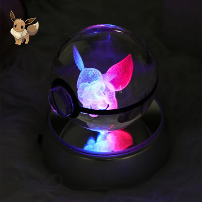 Pokemon 3D Kristallkugel Pikachu - Gengar Mew Mewtwo Figuren Lampensockel Pokeball - 3D Pokemon Glaskugel