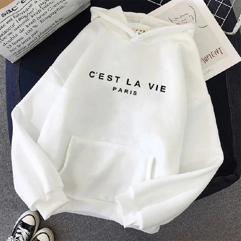 Lässiger bedruckter lockerer Hoodie - Frühlings-Streetwear-Pullover