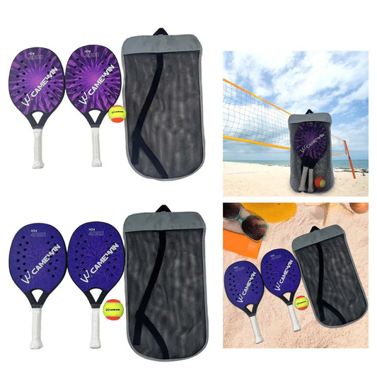Kids Beach Tennis Racket Set Lightweight EVA Core Portable Beach Paddle Rackets