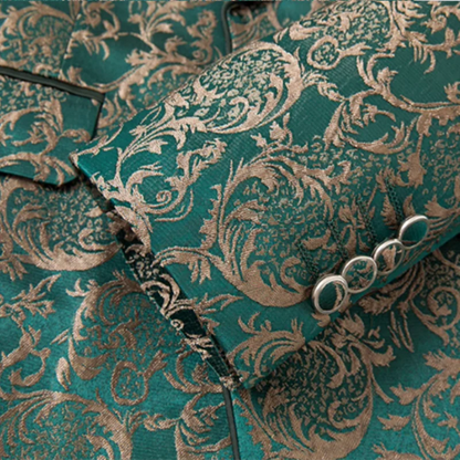 Costume de mariage 3 pièces pour homme en jacquard haute densité