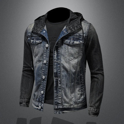 Veste en jean tendance avec graffiti pour homme