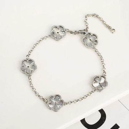 Gold-Plated Hollow Plum Blossom Double-Sided anklet Bracelet