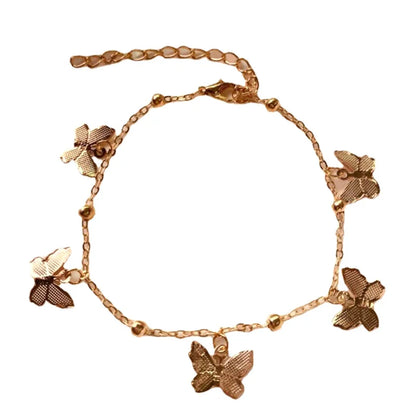 1pc Fashion Butterfly Charm Layered Anklet