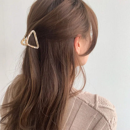 Geometric Acetate Alloy Metal Hair Claw Clip