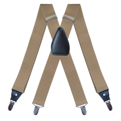 Men's Suspenders - X-back 4 Clips Adjustable Elastic Pants Braces