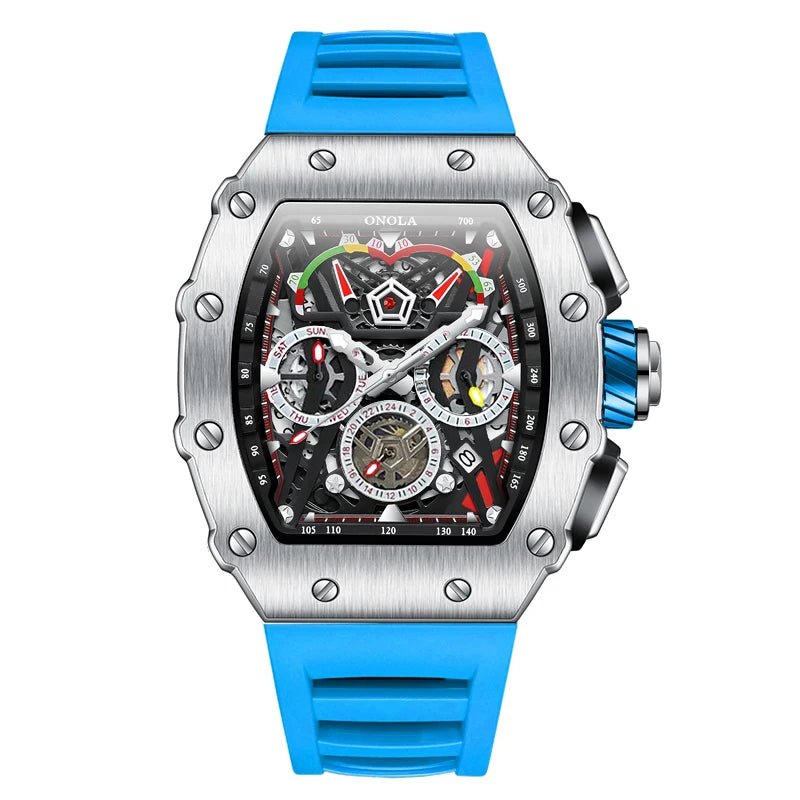 Multifunktionale wasserdichte Sport-Chronographenuhr für Herren