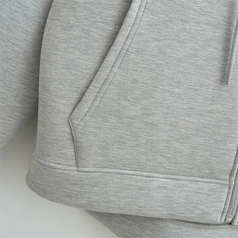 Women Streetwear Solid Hoodie Sweatshirts