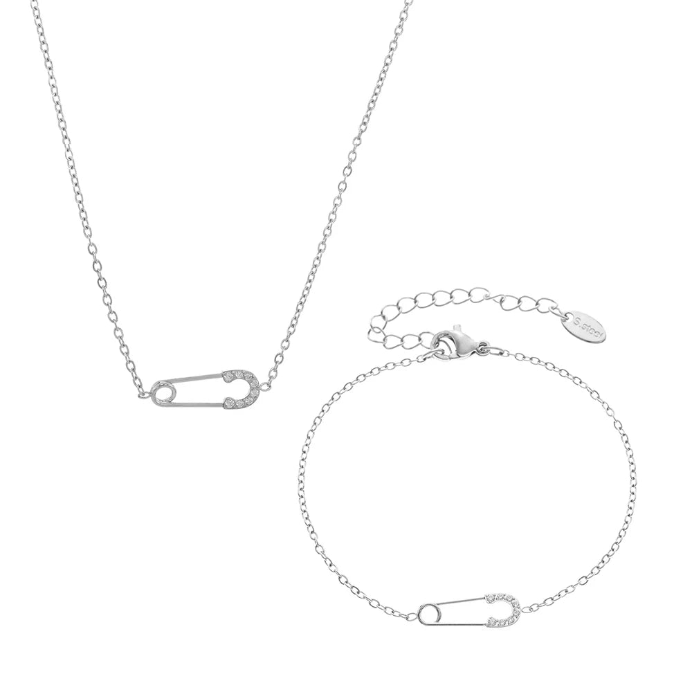 Collier à épingles en argent sterling, bijoux fins en or