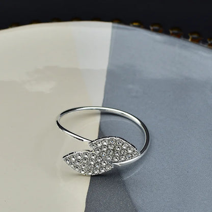 Gold & Silver Leaf Napkin Rings – 12 Pc Metal Napkin Holder