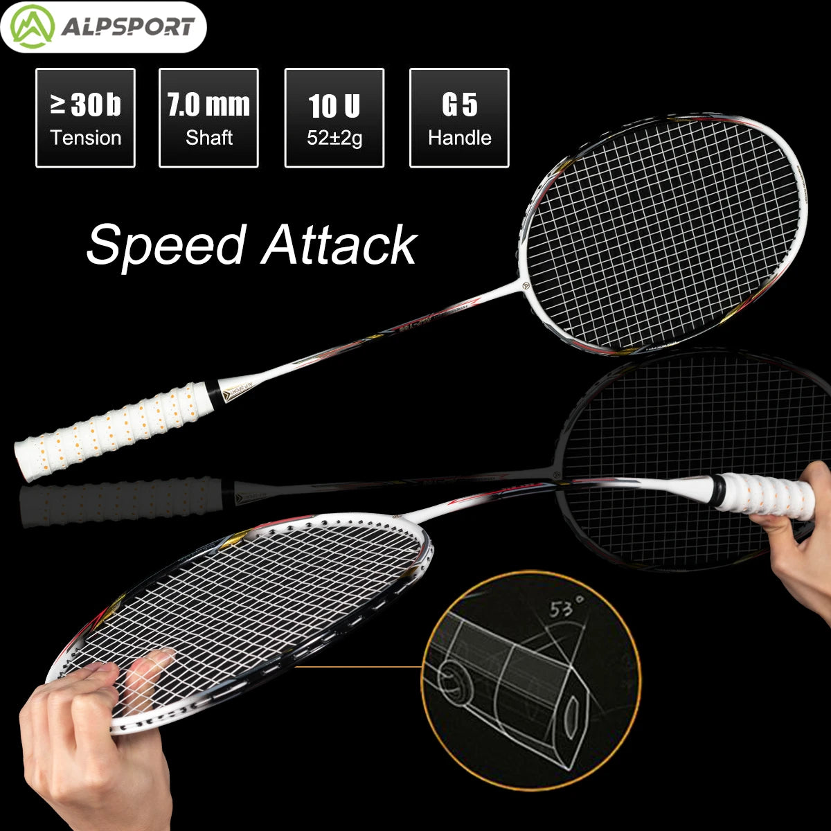 Ultralight Carbon-Titanium Badminton Racket