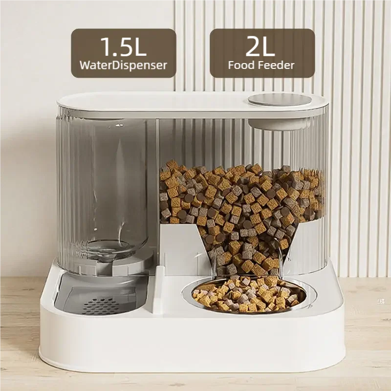 2-in-1 Automatic Pet Stainless Steel Double Bowl