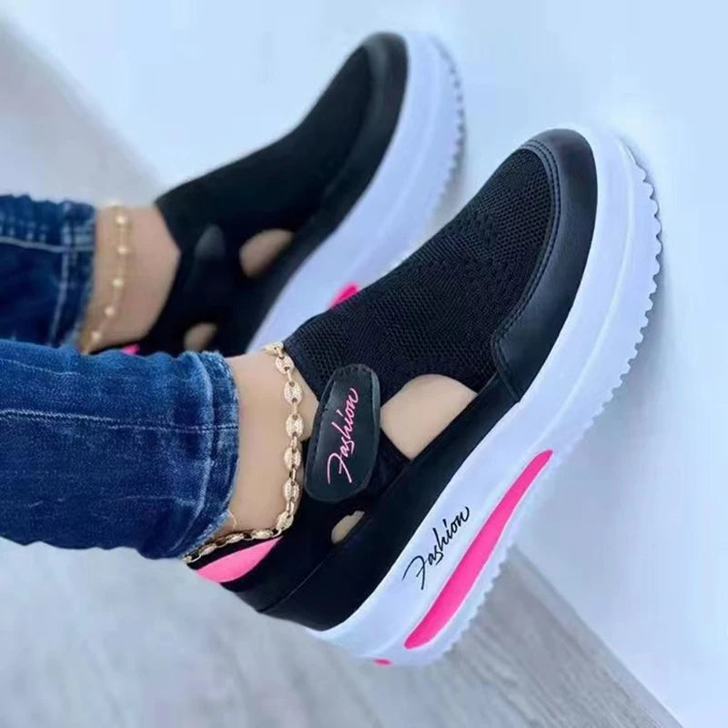 Women's Breathable Hollow Sneaker - Flat Mesh Sandals