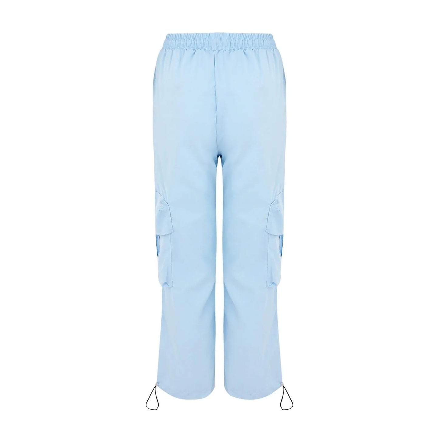 Weit geschnittene Cargohose für Damen – Streetwear-Hose mit Kordelzug, hohem Bund, vielen Taschen und lockerer Passform