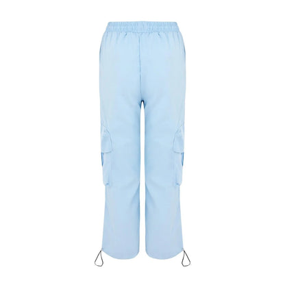 Weit geschnittene Cargohose für Damen – Streetwear-Hose mit Kordelzug, hohem Bund, vielen Taschen und lockerer Passform
