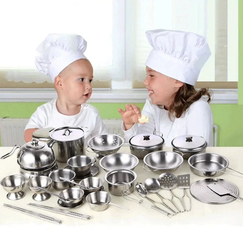 Ensemble de cuisine pour enfants en acier inoxydable