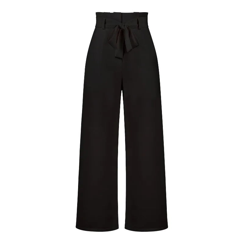 Women's Wide Leg Y2k Trousers - Elastic Waist Long Pants