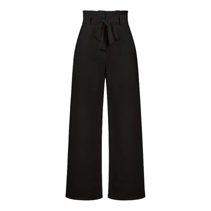 Women's Wide Leg Y2k Trousers - Elastic Waist Long Pants