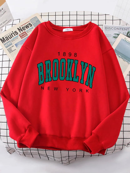 1898 Brooklyn Womens Hoodie Crewneck Sweatshirt