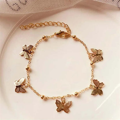 1pc Fashion Butterfly Charm Layered Anklet